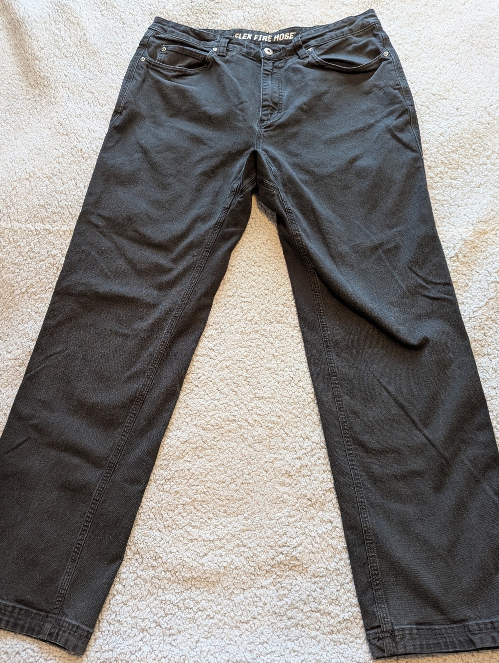 Duluth Trading Company Flex Fire Hose Work Pants Jeans Sz.34 X 32 Black